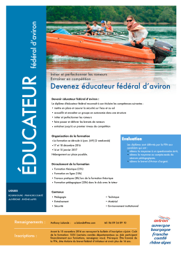 &Eacute;DU CA TEU R - Aviron Bourgogne