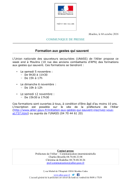 consulter le communiqu&eacute; de presse relatif &agrave; la formation aux gestes