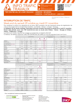 INTERRUPTION DE TRAFIC Week-end du samedi 29