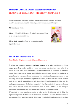 jeanne et le london mystery, semaine 6