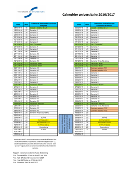 Calendrier universitaire 2016/2017
