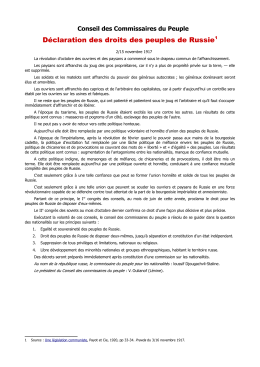 D&eacute;claration des droits des peuples de Russie1