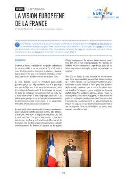 la vision européene de la france