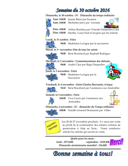Feuillets de la paroisse Tr&egrave;s-Sainte-Trinit&eacute;