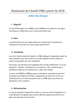 Cahier des charges Randonné de l`Amitié