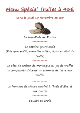 Menu Spécial Truffes à 43