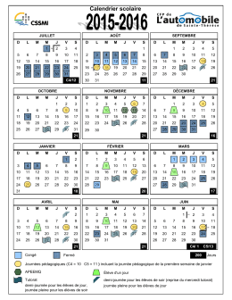 Consultez notre Calendrier 2015-2016