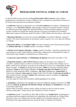 Programme Festival Afrik`au coeur 2016