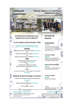 Menu du March&eacute;