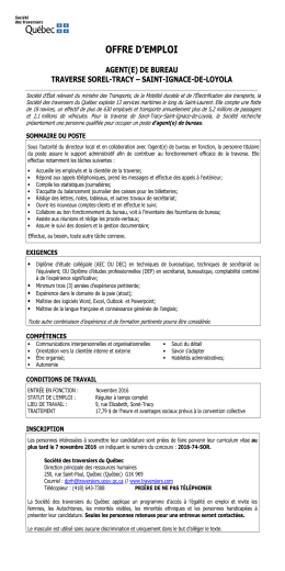 offre d`emploi - CFP Sorel