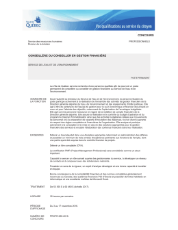 concours conseillère ou conseiller en gestion financière