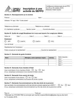 Inscription &agrave; une activit&eacute;