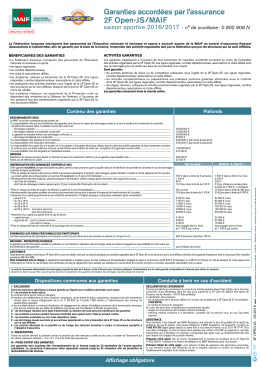 Garanties accordées par l`assurance 2FOPEN