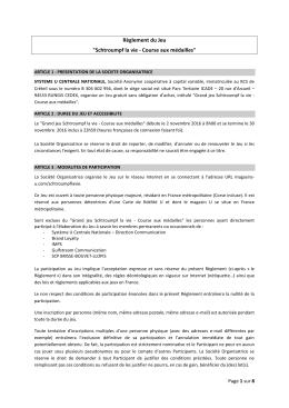 R&egrave;glement du Jeu "Schtroumpf la vie - Course aux