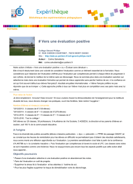 # Vers une évaluation positive