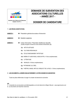 DEMANDE DE SUBVENTION DES ASSOCIATIONS