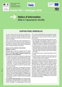 Notice d`information sur l`aide à l`assurance récolte