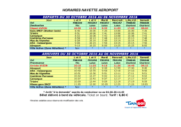 Navette Aeroport 30 Octobre 2016 Au 25 Mars 2017