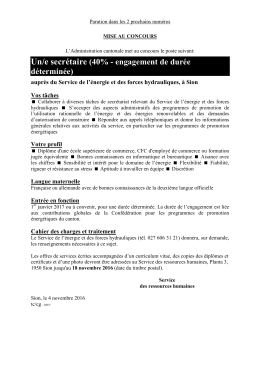 Un/e secrétaire (40% - engagement de durée déterminée)