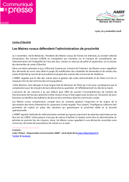 Les Maires ruraux défendent l`administration de proximité