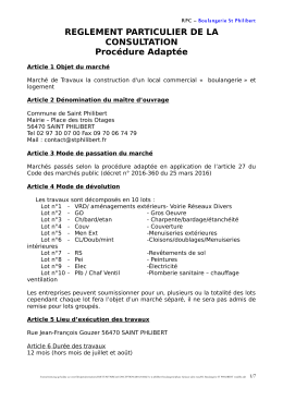 Règlement de consultation - La salle des marchés MEGALIS