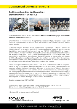 communiqu&eacute; de presse - 06/11/16