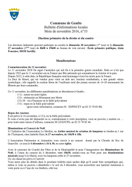 Page 1 Commune de Genêts Bulletin d`informations locales Mois de