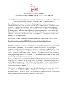 Page 1 hristian OPULENCE OLFACTIVE ULTIME : CHRISTIAN