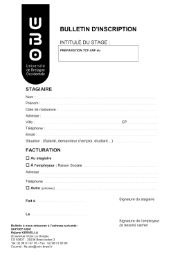 BULLETIN D`INSCRIPTION