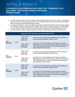 Modalités de soutien - Ministère des Relations internationales et de