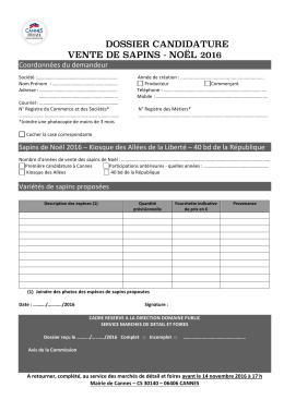 dossier candidature vente de sapins - noël 2016