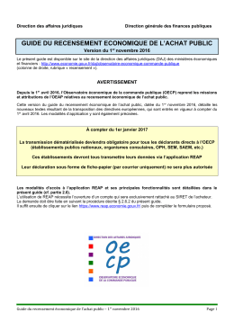 Guide du Recensement des Achats Publics