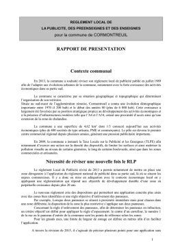 rapport de présentation