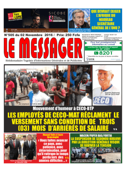 Le Messager N&deg;505 - R&eacute;publique Togolaise