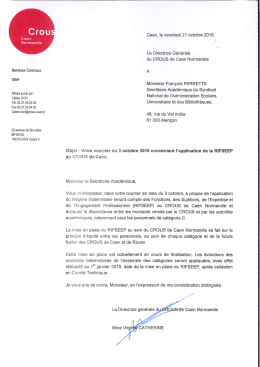 Page 1 CGIen Normondie Services Centraux DRHF Affaire suivie