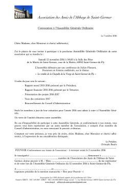 Convocation Assembl&eacute;e G&eacute;n&eacute;rale 3ASG du 12 Novembre 2016