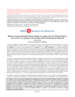Billets à revenu rachetables dont le capital est à risque, liés au FNB