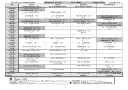 Le calendrier du cycle ALLER des Séniors (01-11
