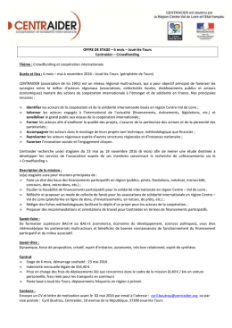 Stage Crowdfunding - Centraider - Tours