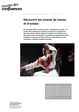 Communiqué de presse Vibrations du monde