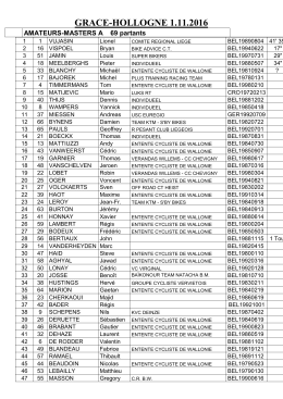 grace-hollogne 1.11.2016 - Entente Cycliste de Wallonie