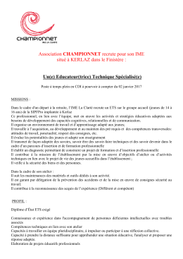 Association CHAMPIONNET recrute pour son SESSAD situé à