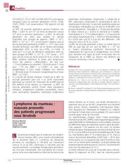 mauvais pronostic des patients progressant sous ibrutinib