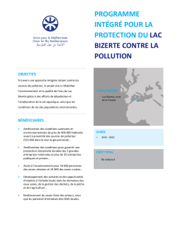 programme intégré pour la protection du lac bizerte contre la pollution