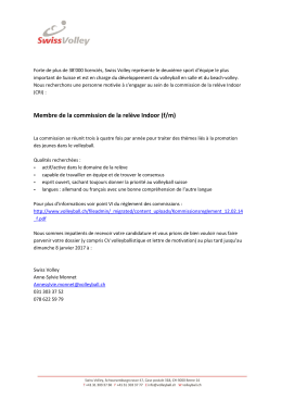 Annonce - Swiss Volley