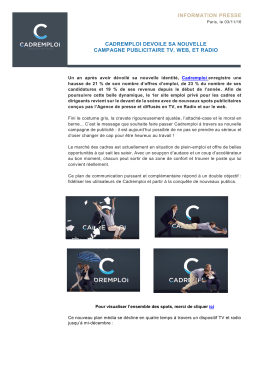 INFORMATION PRESSE CADREMPLOI