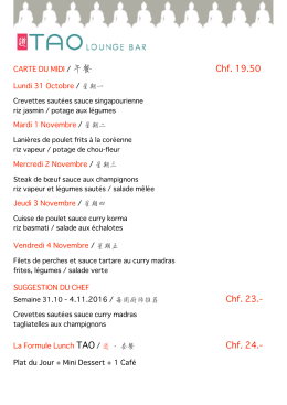 Lunch Feuille - Tao lounge-Bar