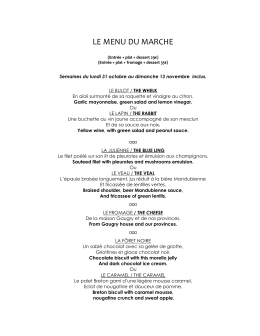 Menu du Marché