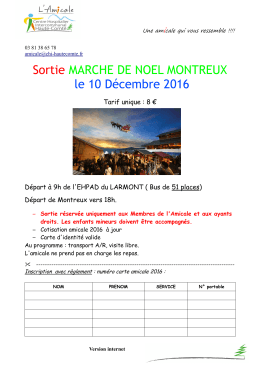 Sortie MARCHE DE NOEL MONTREUX le 10 Décembre 2016