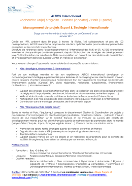 Stages Charg&eacute;s de projets